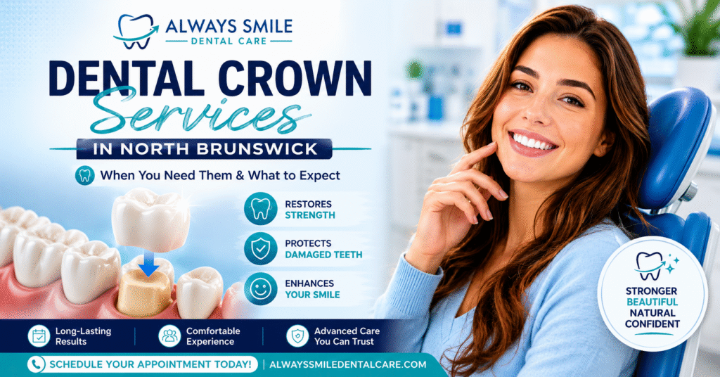 Dental crown restoration procedure at Always Smile Dental Care in North Brunswi