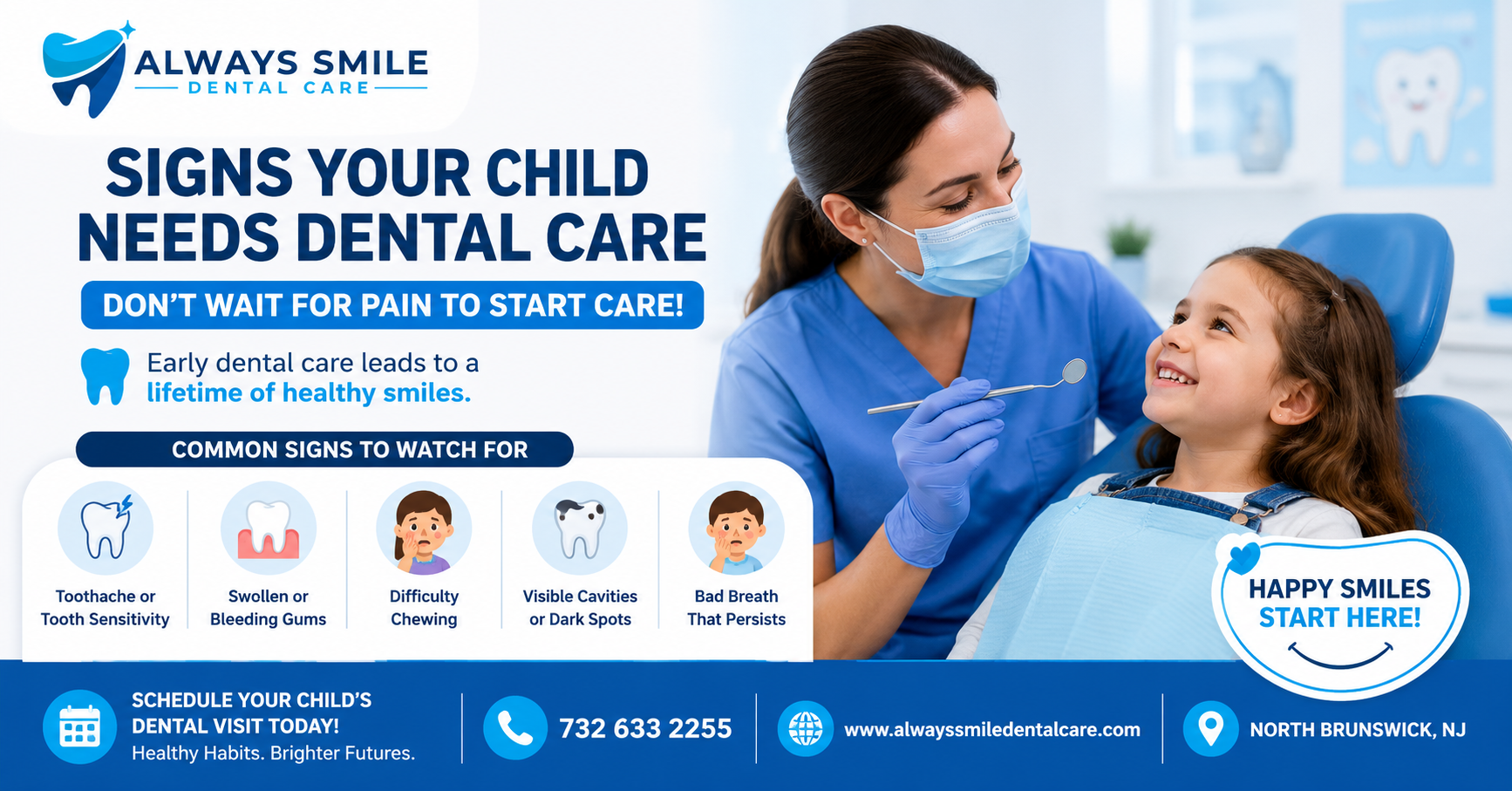10 Signs Your Child Should Visit a Pediatric Dentist in North Brunswick